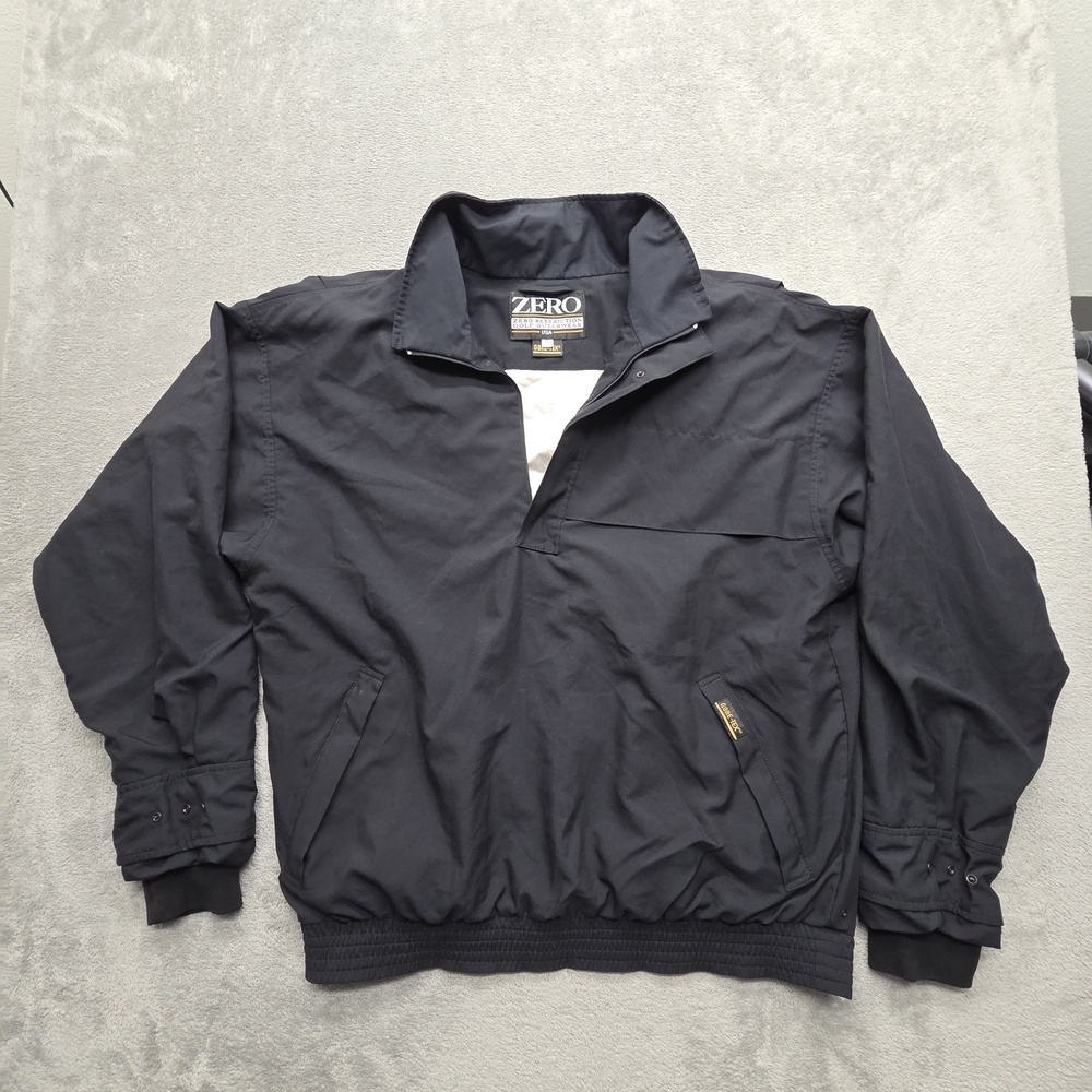 Zero Restriction Jacket Mens XL Black Windbreaker Gore Lined Tex 1/4 Zip USA
